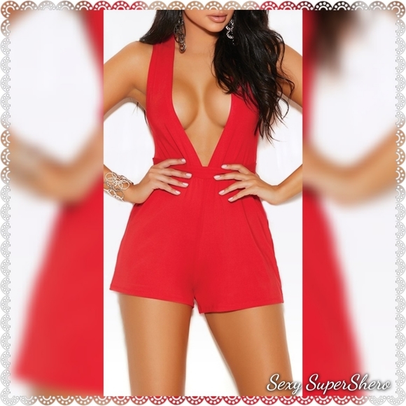 SALE!🆕The Lover's Red Criss Cross Romper - Picture 2 of 4